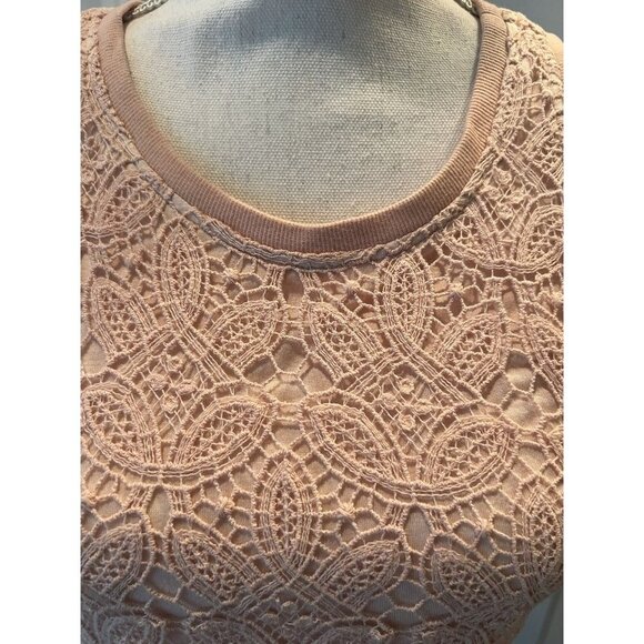 Sundance Sleeveless Top With Crochet Overlay Blush Women's Size Small - Picture 9 of 12